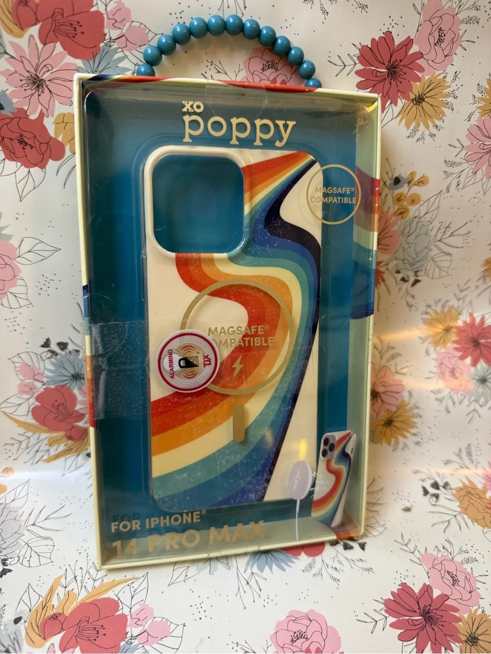 Poppy Retro Rainbow MagSafe Case for iPhone 14 Pro Max - Multicolor Wave